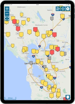 input customers on a map