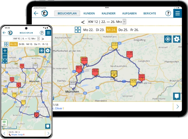 Fahrstrecken mit dem portatour® Route Planner optimieren