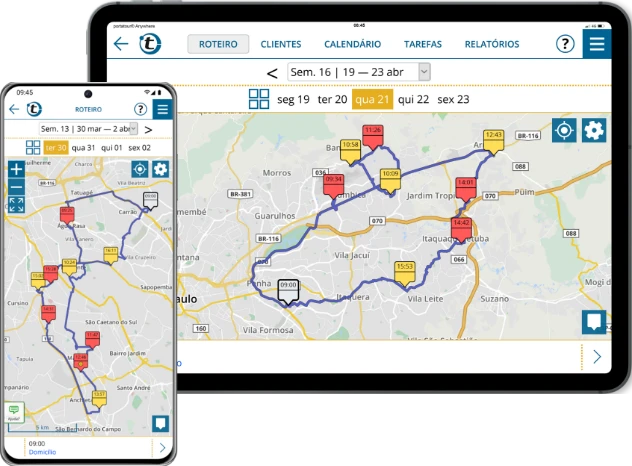Otimize rotas com o portatour® Route Planner
