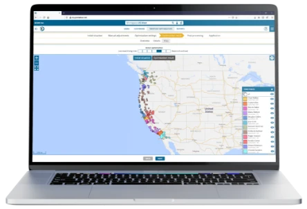 Manage sales territories with portatour® Territory Optimization