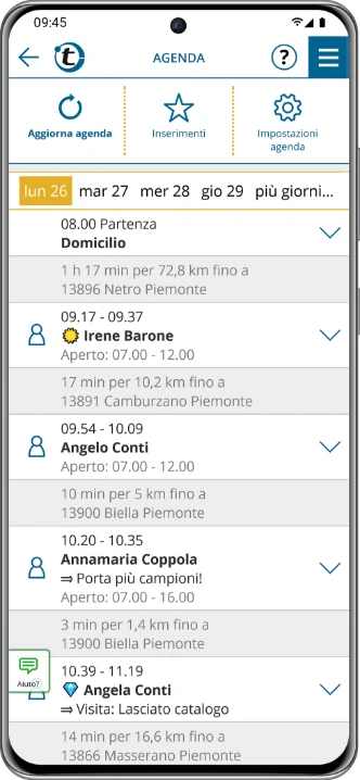 Visita tutti i clienti previsti per la giornata