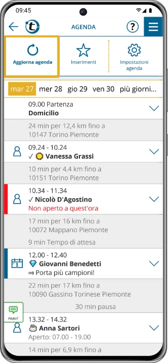 Update your schedule within seconds to receive an adapted route that fits your current circumstances
